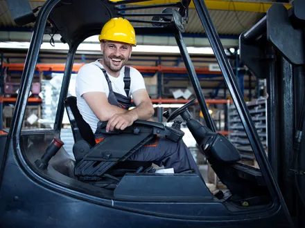 Reach truck driver